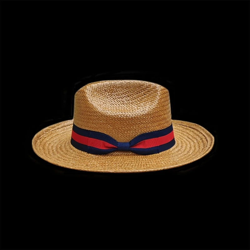 Wovenbelt Cowboy Hat for Girl Western Panamas Hat Handwoven Straw Hat Beach Vacation Picnics Hat Elegant Straw Sun Hat