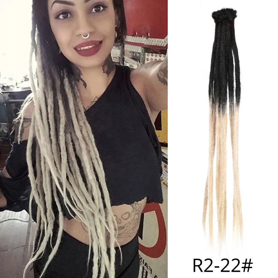 10/20 Strands Handmade Dreadlocks Hair Extensions 20"Black Reggae Synthetic Crochet Braiding Hair for Afro Women and Men