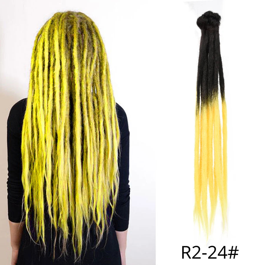 10/20 Strands Handmade Dreadlocks Hair Extensions 20"Black Reggae Synthetic Crochet Braiding Hair for Afro Women and Men