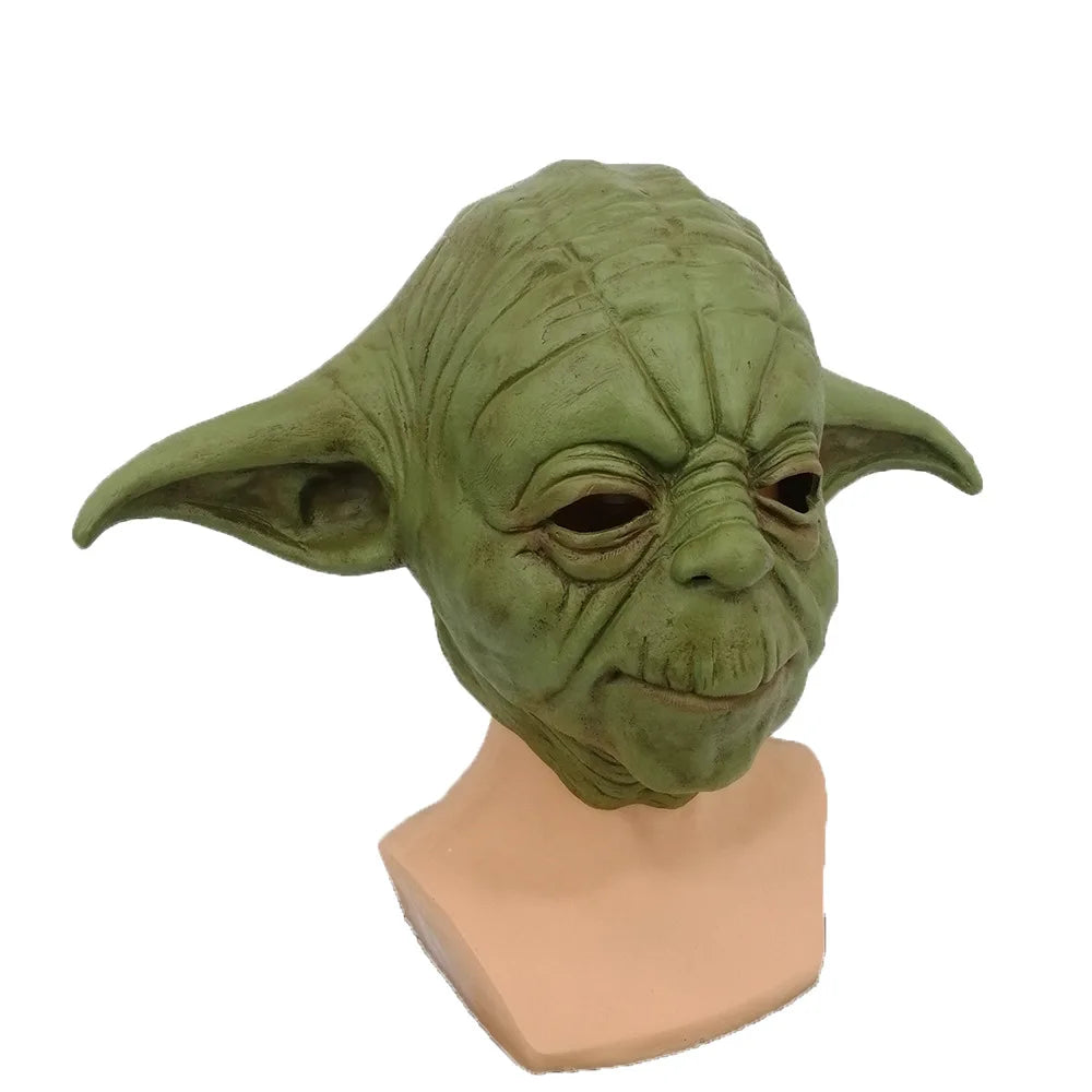 Master Yoda Mask Cosplay Costume Latex Helmet Halloween Party Carnival Props Accessories