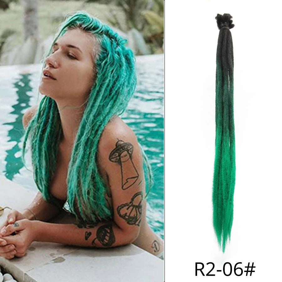 10/20 Strands Handmade Dreadlocks Hair Extensions 20"Black Reggae Synthetic Crochet Braiding Hair for Afro Women and Men