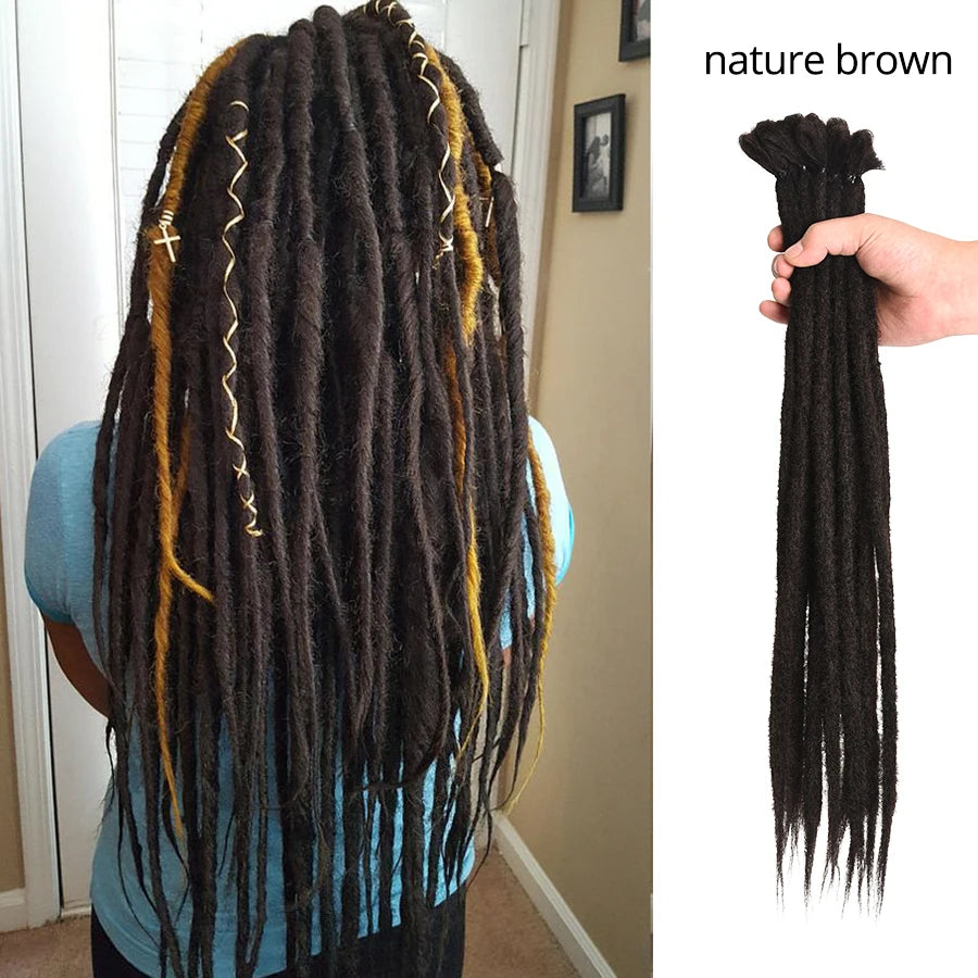 10/20 Strands Handmade Dreadlocks Hair Extensions 20"Black Reggae Synthetic Crochet Braiding Hair for Afro Women and Men