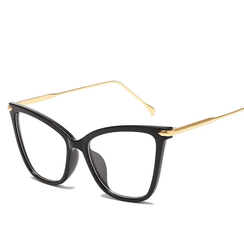 Ladies Cat Glasses Frames Women Sexy Oversized Metal Frame Brand Designer Optical Glasses Fashion Computer Office Glasses