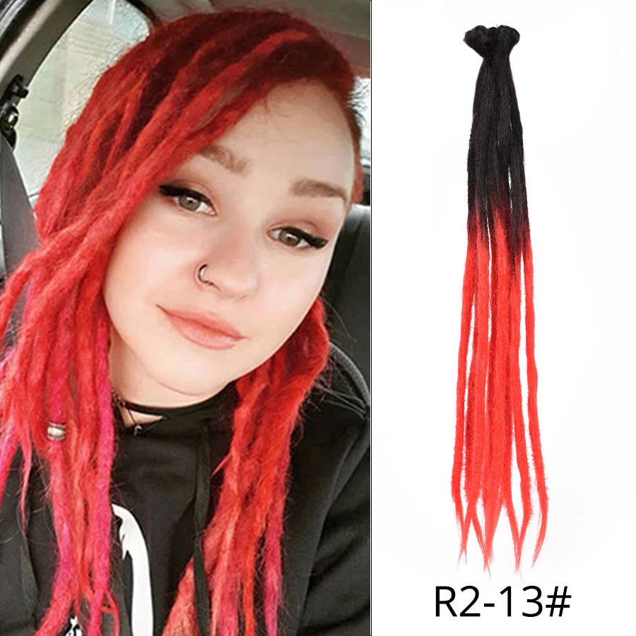 10/20 Strands Handmade Dreadlocks Hair Extensions 20"Black Reggae Synthetic Crochet Braiding Hair for Afro Women and Men