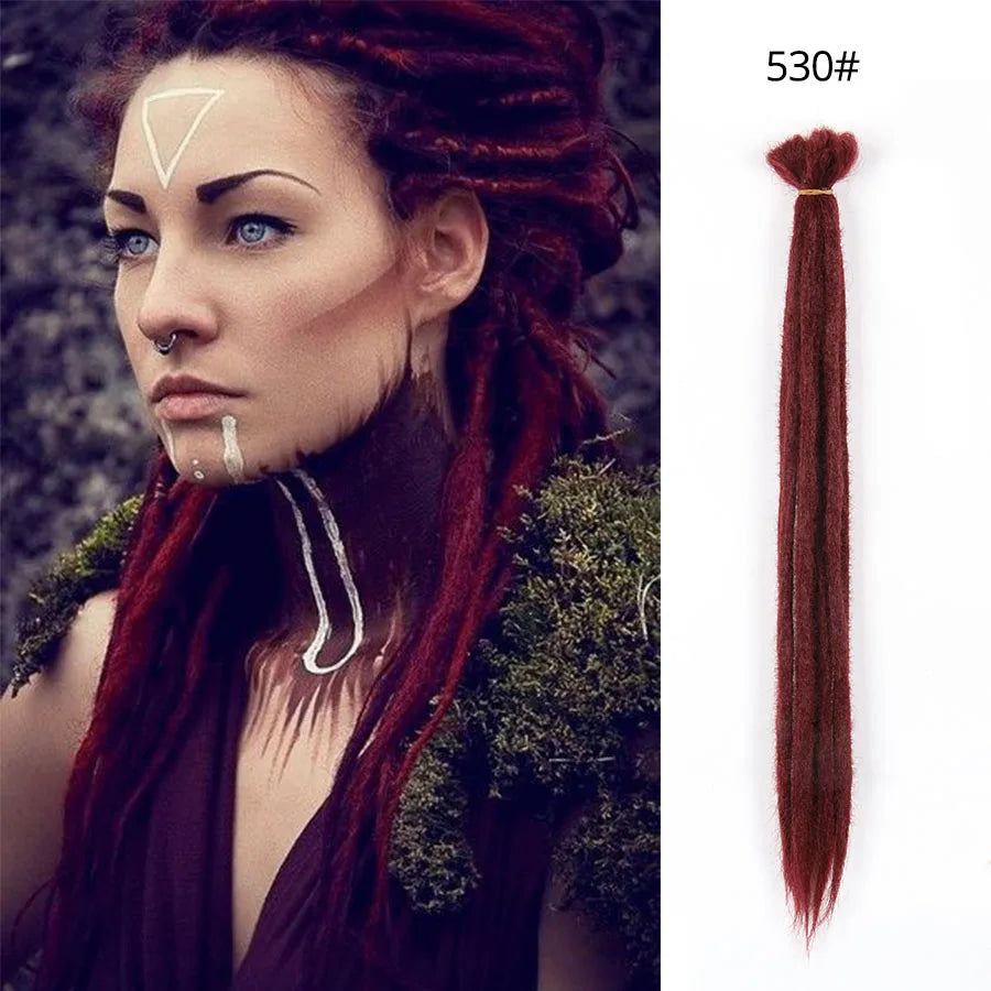 10/20 Strands Handmade Dreadlocks Hair Extensions 20"Black Reggae Synthetic Crochet Braiding Hair for Afro Women and Men