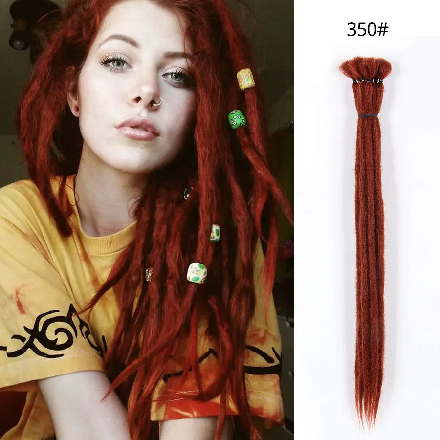 10/20 Strands Handmade Dreadlocks Hair Extensions 20"Black Reggae Synthetic Crochet Braiding Hair for Afro Women and Men